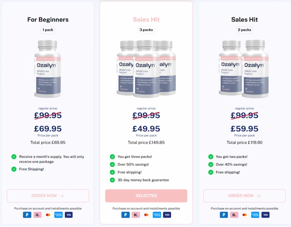 Ozalyn Pricing Details